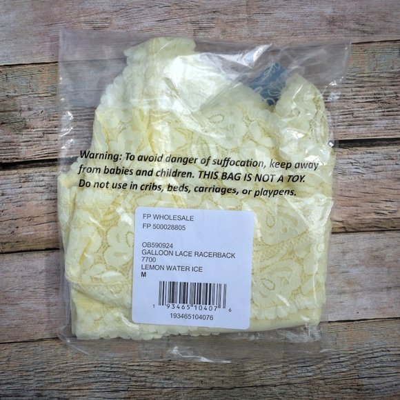 Free People Galloon Lace Racerback Bralette Lemon Yellow - Picture 7 of 12